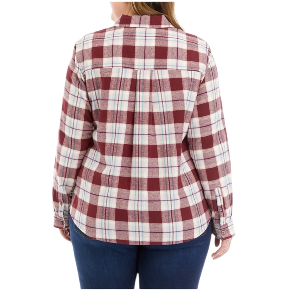 NWT Ocean + Coast Plus Size Flannel Top 2X - Picture 2 of 8